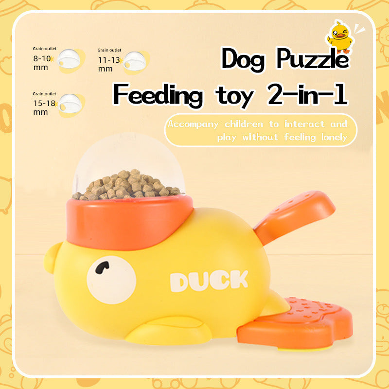 2-in-1 Duck-Shaped Slow Feeder & Puzzle Toy for Dogs & Cats
