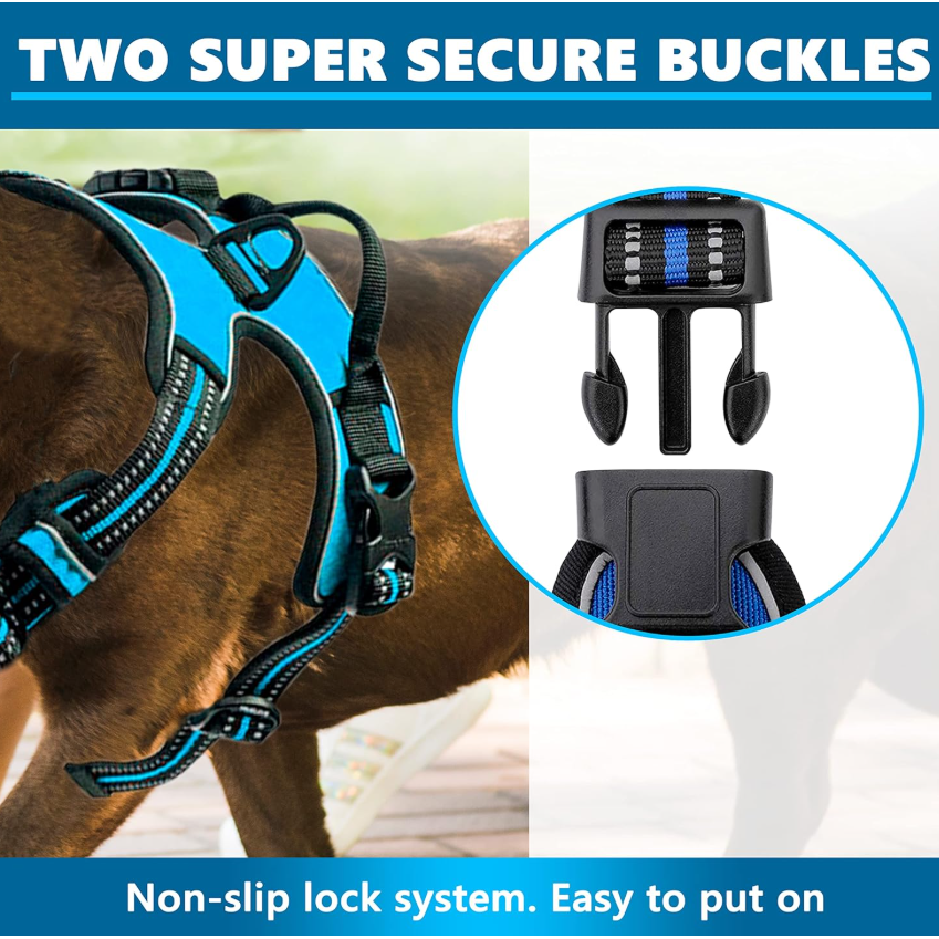 Reflective No-Pull Dog Harness & Leash Set - Large