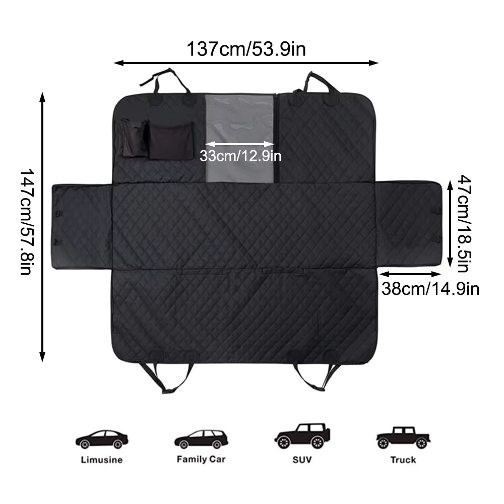 Waterproof Pet Car Seat Cover - 8-Point Safety System