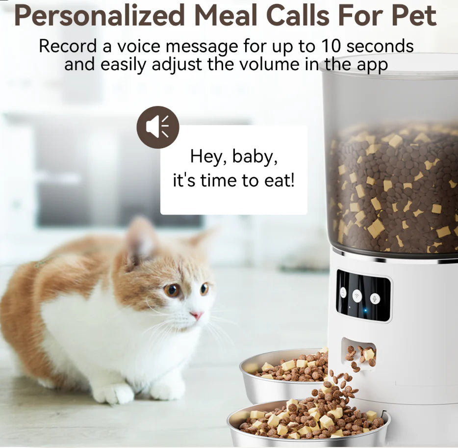 Smart WiFi Automatic Pet Feeder - 6L with App Control & Voice