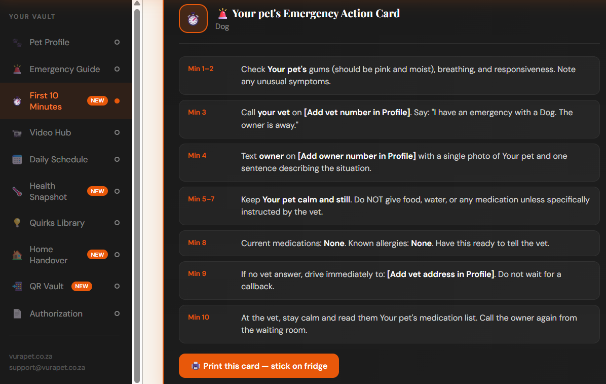 The Pet Sitter Vault™ — The Professional Emergency Protocol for Anxious Pet Parents